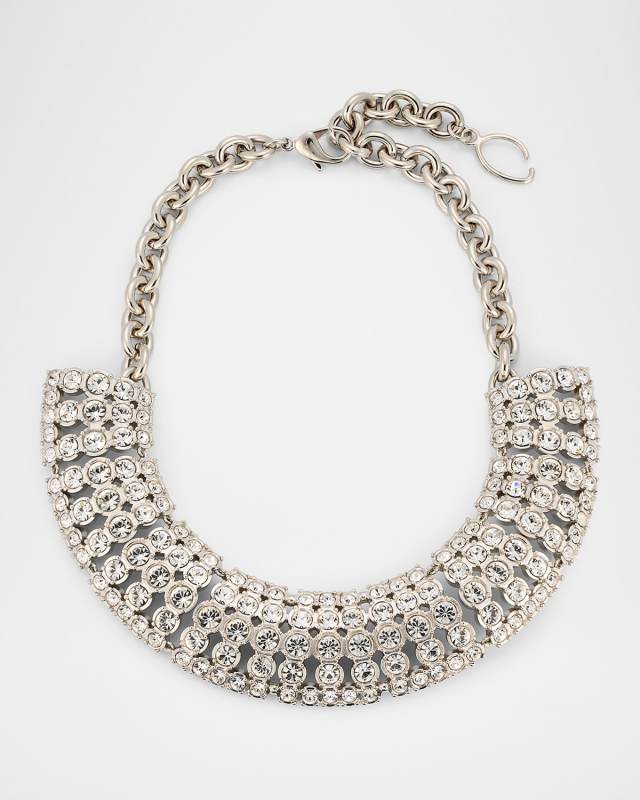 Round Rhinestone Statement Necklace